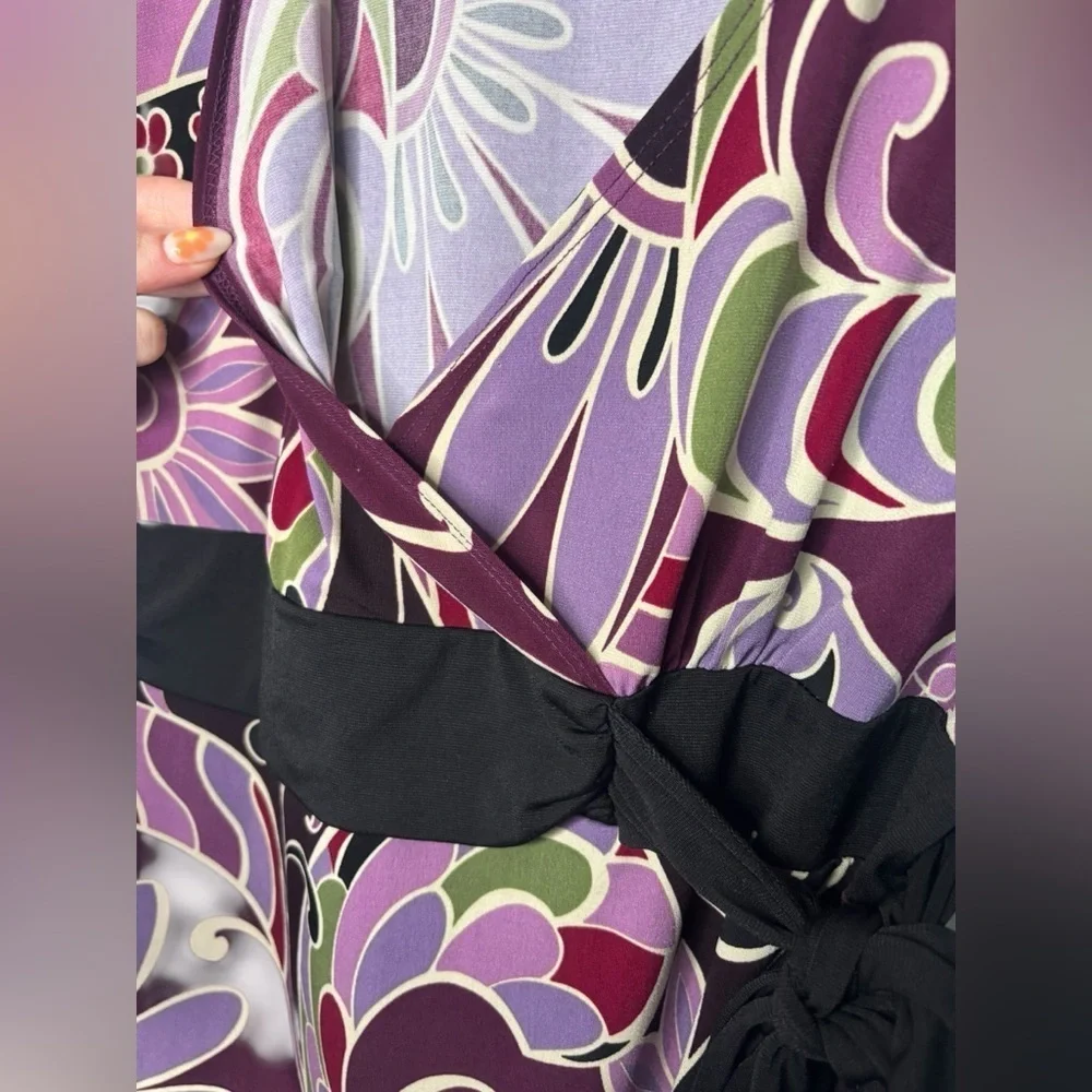 Y2K Gilmore Girls Style Low V Neck Side Tie Short Sleeve Blouse Size Small - Picture 4 of 10
